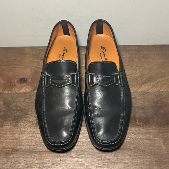 Santoni Other - Santoni Bit Loafers Made In Italy Leather Dress Shoes Men's 8.5 D Black Slip On